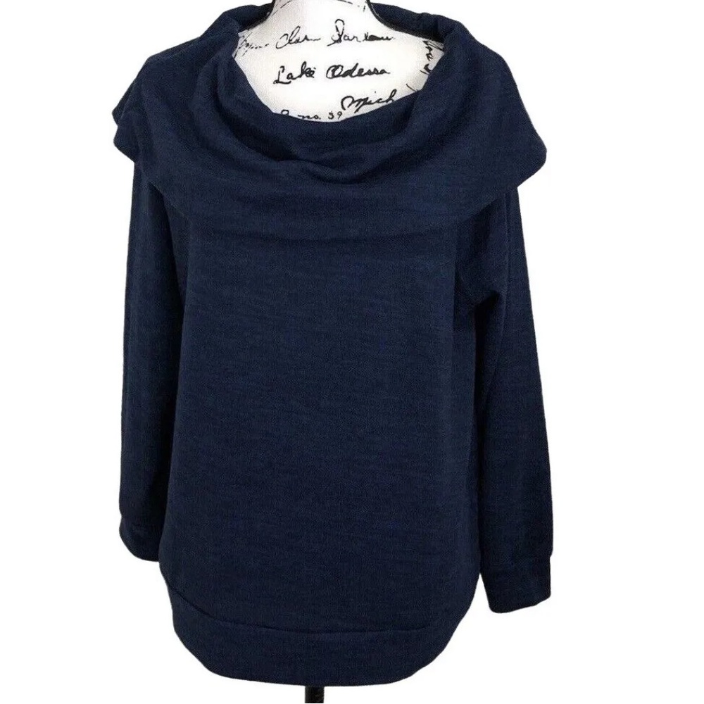 🐞DG2 Long Sleeved Cowl Neck Navy Blue Sweater